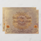 Invitations de mariage de tournesol rustique (Devant / Derrière)