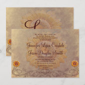 Invitations de mariage de tournesol rustique (Devant / Derrière)