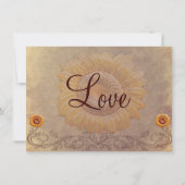 Invitations de mariage de tournesol rustique (Dos)