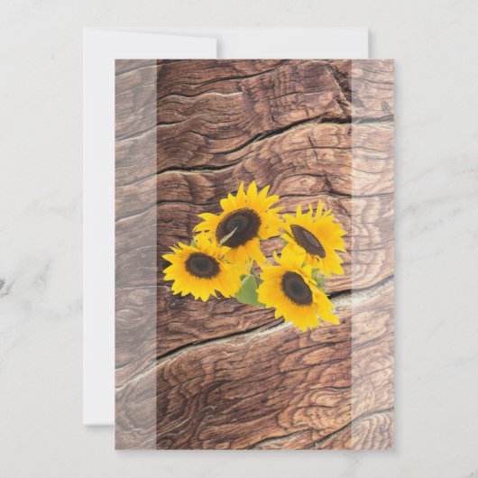 Invitations de mariage de tournesol rustique