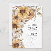 Invitations de mariage de tournesol rustique (Devant)