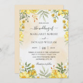 Invitations de mariage de tournesols rustiques (Devant / Derrière)