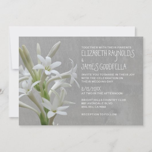 Invitations de mariage de Tuberose (Devant)