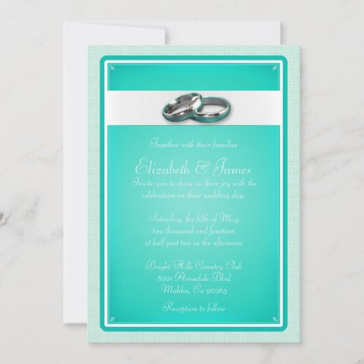 Invitations de mariage de turquoise (Devant)