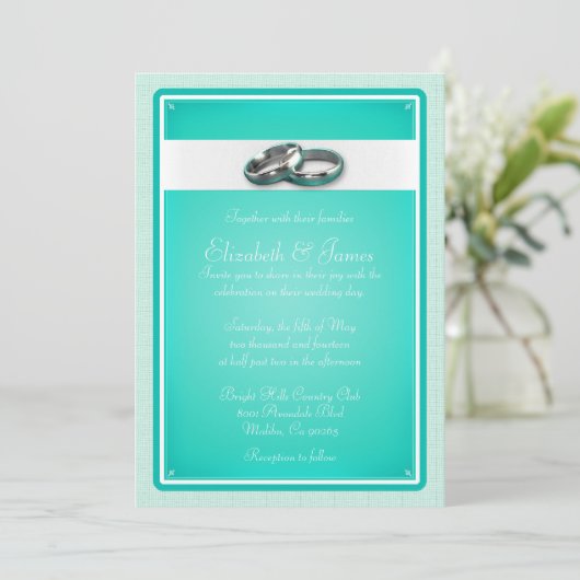 Invitations de mariage de turquoise (Debout devant)