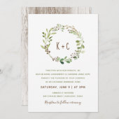 Invitations de mariage de verdure Wreath - Brown (Devant / Derrière)