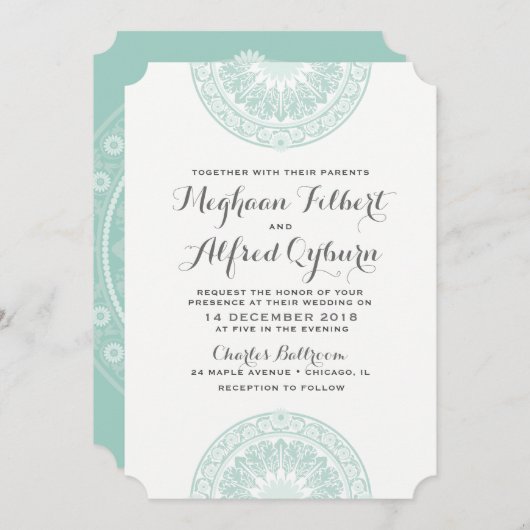 Invitations de mariage de Versailles (Devant / Derrière)