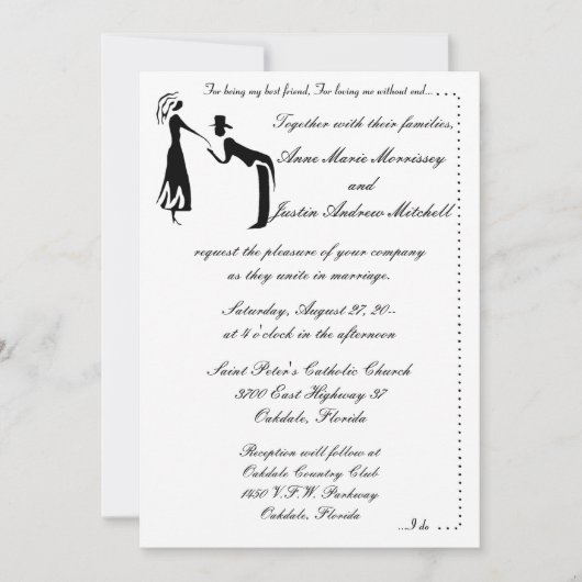 Invitations de mariage de Whimsicle Couple SILHOUE (Devant)