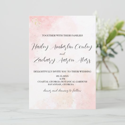 Invitations de mariage de Whispers roses (Debout devant)