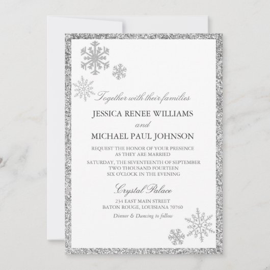 Invitations de mariage de Winter Wonderland (Devant)
