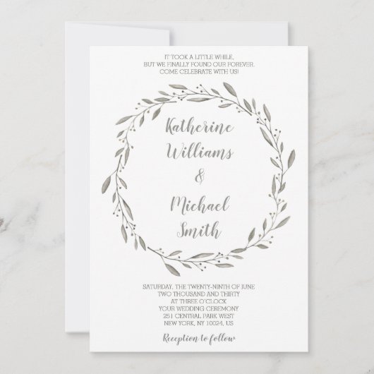 Invitations De Mariage De Wreath Pour Le Deuxième  (Devant)