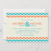 Invitations de mariage de zigzag de Chevron (Devant)