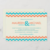 Invitations de mariage de zigzag de Chevron (Devant / Derrière)
