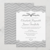 Invitations De Mariage De Zigzag Noir Et Blanc (Devant / Derrière)