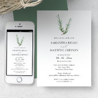 Invitations de mariage décontractées aquarelle rom