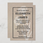 Invitations de mariage Décontractées Vintages (Devant / Derrière)