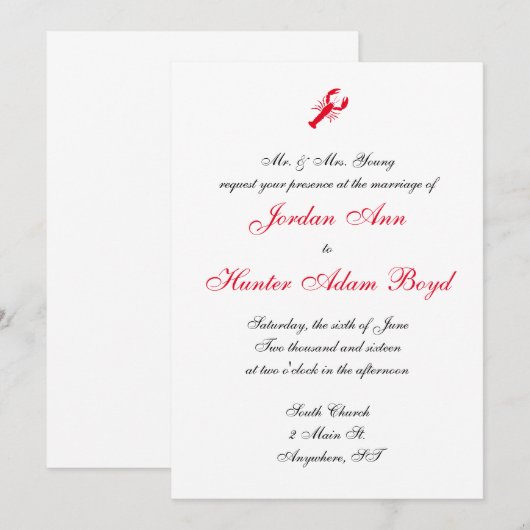 Invitations de mariage "Deep Sea" (Devant / Derrière)