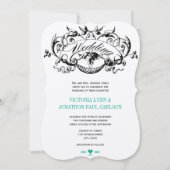 Invitations de mariage d'émeraude vintage (Devant)