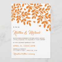 Invitations de mariage des arbres automnaux | Oran