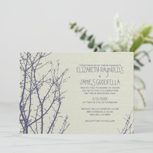 Invitations de mariage des branches d'arbre (Debout devant)