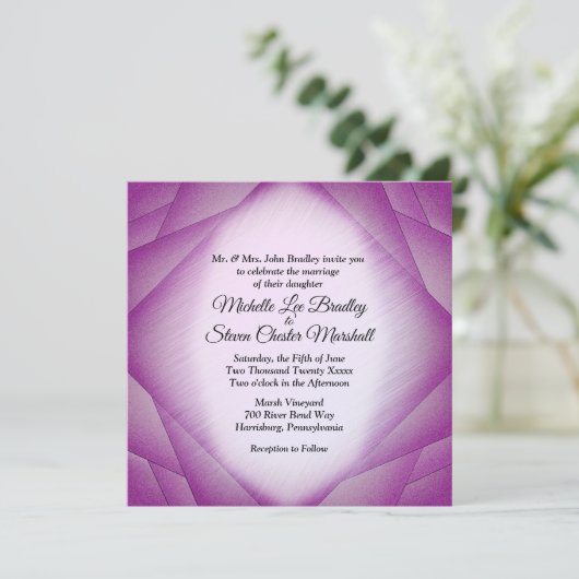 Invitations de mariage des calques violets (Debout devant)
