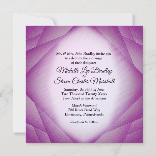 Invitations de mariage des calques violets (Devant)