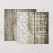 Invitations de mariage des Carrés de dentelle et d (Devant / Derrière)