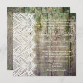 Invitations de mariage des Carrés de dentelle et d (Devant / Derrière)