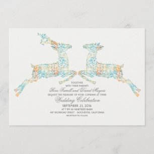 Invitations de mariage des cerfs de bois