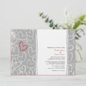 Invitations de mariage des Coeurs gris et rouge de (Debout devant)