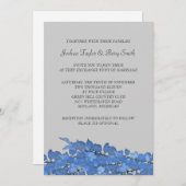 Invitations de mariage des Feuilles bleus (Devant / Derrière)