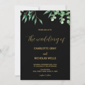 Invitations de mariage des feuilles d'arbre vert (Devant)