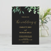 Invitations de mariage des feuilles d'arbre vert (Debout devant)