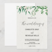 Invitations de mariage des feuilles d'arbre vert (Devant / Derrière)