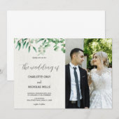 Invitations de mariage des feuilles d'arbre vert a (Devant / Derrière)