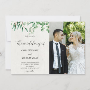 Invitations de mariage des feuilles d'arbre vert a