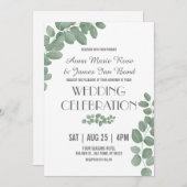 Invitations de mariage des Feuilles de l'Eucalyptu (Devant / Derrière)