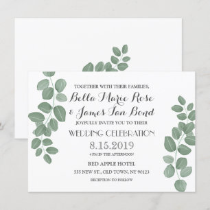 Invitations de mariage des Feuilles d'Eucalyptus