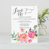 Invitations de mariage des fleurs d'aquarelle (Debout devant)