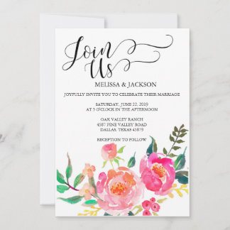 Invitations de mariage des fleurs d'aquarelle