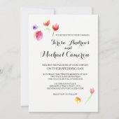 Invitations de mariage des fleurs d'aquarelle (Devant)