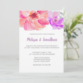 Invitations de mariage des fleurs d'aquarelle (Debout devant)