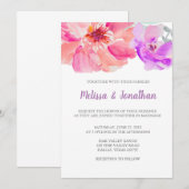 Invitations de mariage des fleurs d'aquarelle (Devant / Derrière)