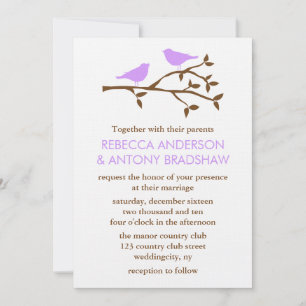 Invitations de mariage des Inséparables