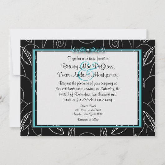 Invitations de mariage des Inséparables bleus de l (Dos)