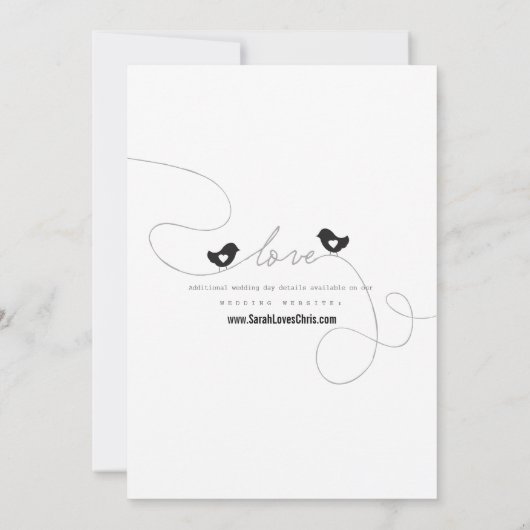 Invitations de mariage des Inséparables rétro (Dos)