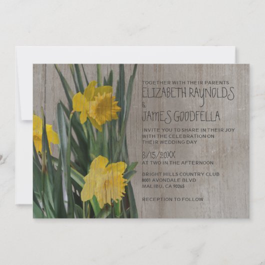 Invitations de mariage des jonquilles russes (Devant)