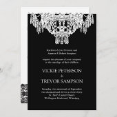 Invitations de mariage des lustres noirs et blancs (Devant / Derrière)