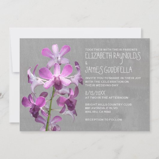 Invitations de mariage des orchidées (Devant)