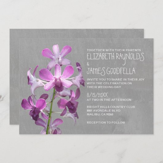 Invitations de mariage des orchidées (Devant / Derrière)